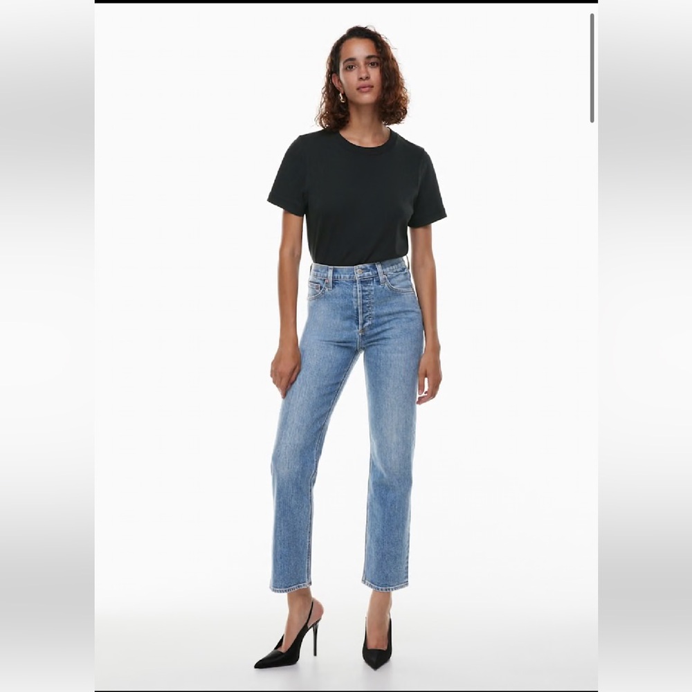 Denim Forum Women’s Straight Leg Jeans in Light Blue Wash